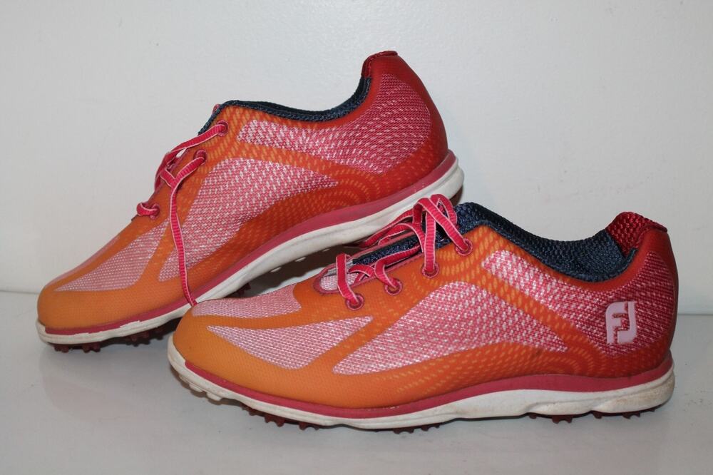FootJoy emPower Golf Shoes, Women's 9, Orange Pink, Athletic, Bold, Golfcore